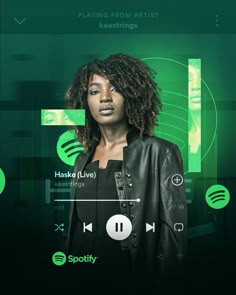 an image of a woman with dreadlocks on her head and the words spotify