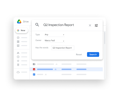 Google Workspace Interface graphic - Drive search