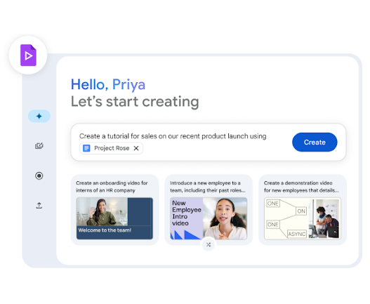 Gemini in Vids helping team members create a video based on a Google Doc
