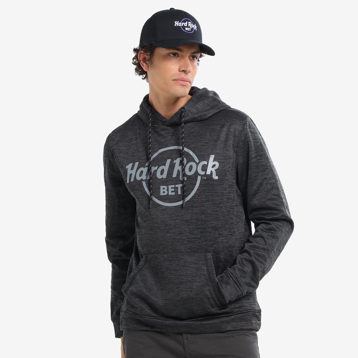 Adult Fit Hard Rock BET Performance Pullover Hoodie Black image number 1