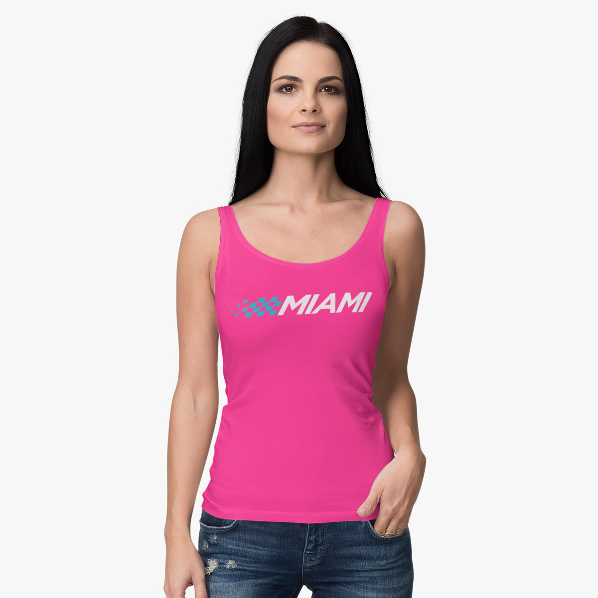 Hard Rock Stadium Beach Club Tank Top in Hot Pink image number 1