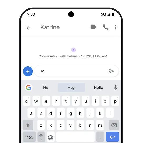 Phone with messaging UI.